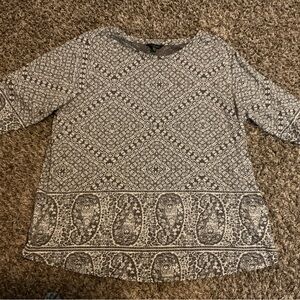 Lucky Brand Olive Print Pullover Top 2X
